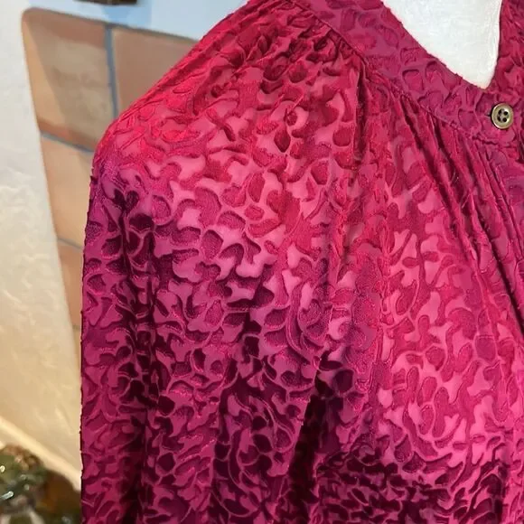 Anthropologie Susanna Burnout Velvet Buttondown, MP! - Picture 4 of 10